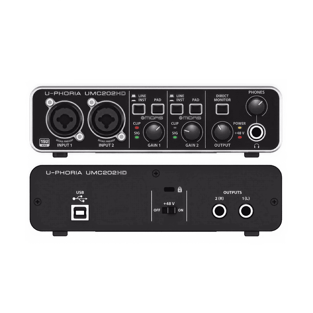 BEHRINGER U-PHORIA UMC202HD1 BEHRINGER U-PHORIA UMC202HD – INTERFAZ DE AUDIO USB 2×2 - Imagen 3